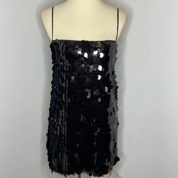 Reformation Black Sequin Mini Dress - Picture 3 of 8